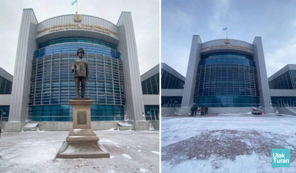 Nazarbayev Anıtı, Astana'daki Millî Savunma Üniversitesi'nden Kaldırıldı